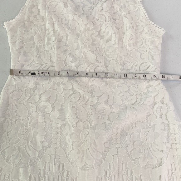 MSLG Floral Lace Sleeveless A-Line Dress V-Back Wedding Rehearsal Dinner Party - Picture 13 of 16